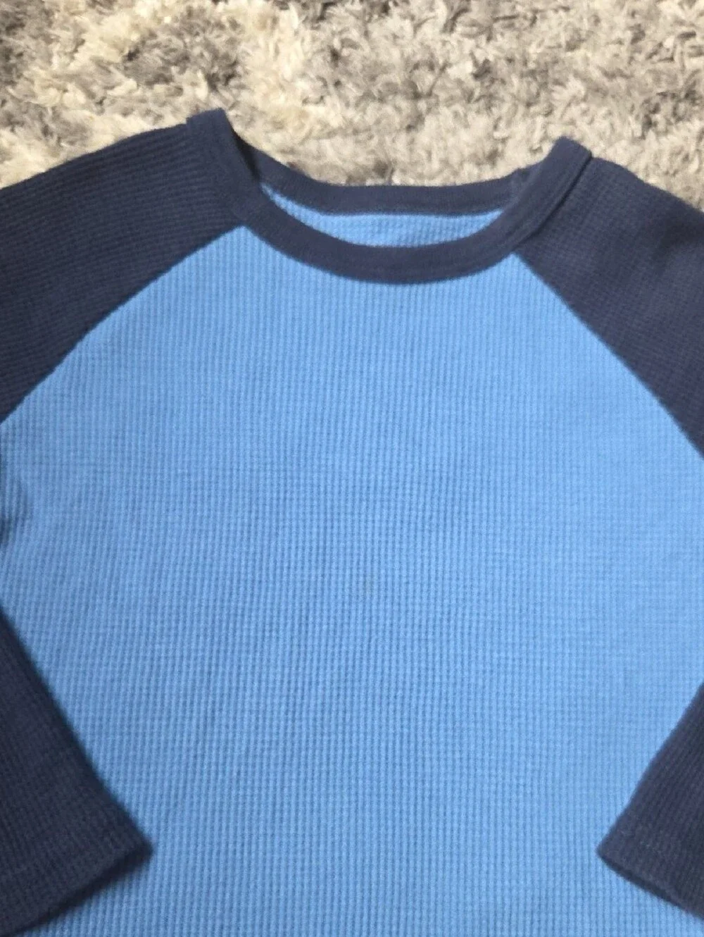 The Children's Place Blue & Navy Raglan Thermal Long-Sleeve Tee